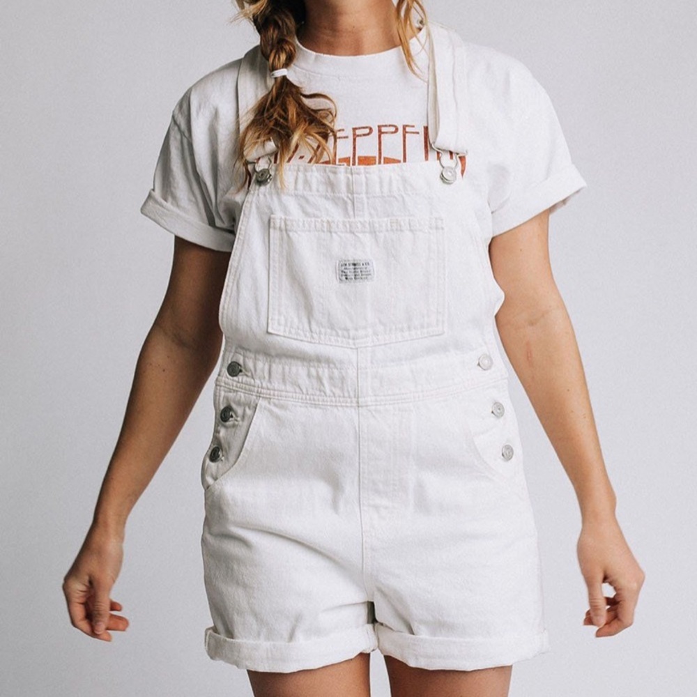 Levis White Shortalls
